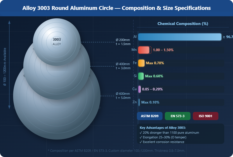 Alloy 3003 Aluminum Disc Specifications