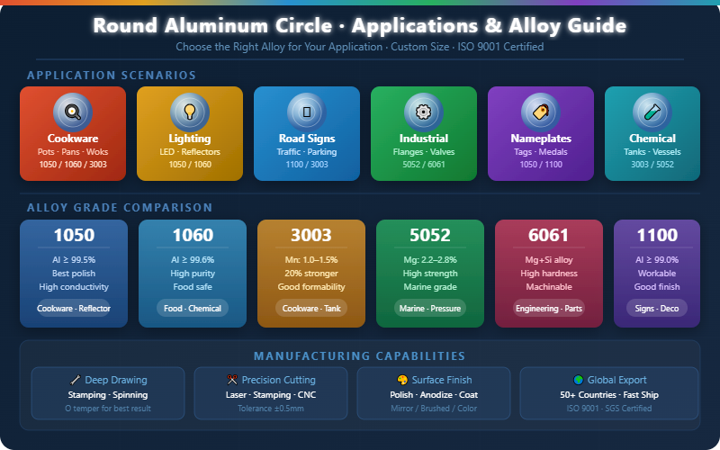 Round Aluminum Circle — Application Scenarios & Alloy Selection Guide